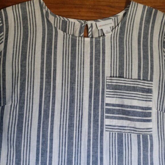 LIZ CLAIBORNE short sleeve linen blend top (XL) - Picture 3 of 12